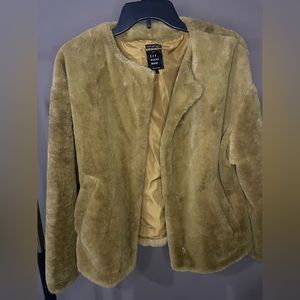 Zara Faux Fur Coat Mustard